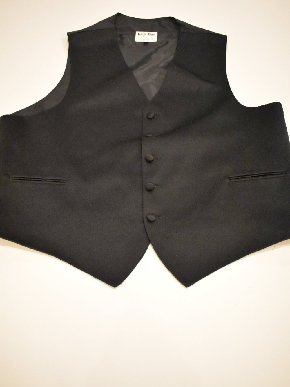 Men's XL Tuxedo Park Black Formal Vest Wedding Prom Tuxedo Satin Waistcoat